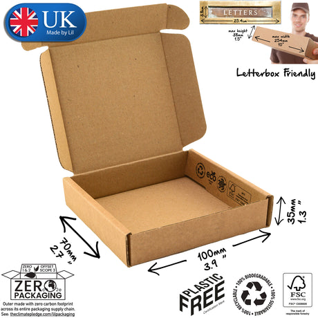 10x7x3.5cm Cardboard Postal Box Lil Packaging
