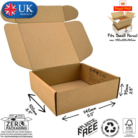 14x10x7cm Cardboard Postal Box Lil Packaging