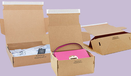 Ecommerce mail boxes shipping mailers images of 3 open D2C shipping mailer boxes